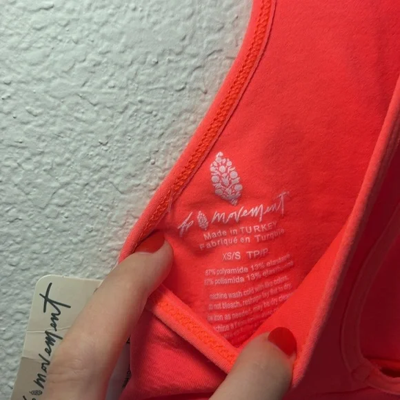 NWT Free People Every Single Time Runsie Onesie neon coral size xs small - Picture 7 of 8